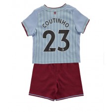 Aston Villa Philippe Coutinho #23 Bortaställ Barn 2022-23 Korta ärmar (+ Korta byxor)